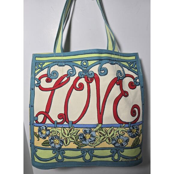 Brighton A Winter’s Love Tote Canvas Hand Sketched T Clancy Large NWOT - Picture 2 of 12